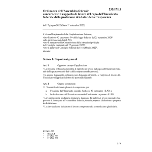 O Assemblea federale rapporto di lavoro