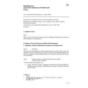 BG unlauterer Wettbewerb, UWG
