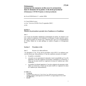 O justice et droit procédural (COVID-19)