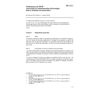 O communication électr.poursuites dettes