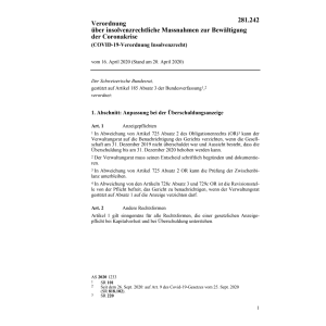V Insolvenzrecht (COVID-19)