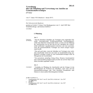 V Gemeinschaftsvermögen, VVAG
