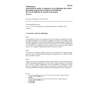 O droits découlant d'assurances