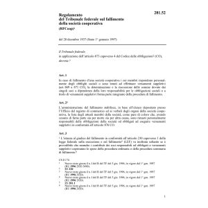 R fallimento della società cooperativa