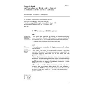 LF esecuzione per debiti contro i Comuni
