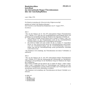 BB Uebereinkommen Unterhaltspflichten