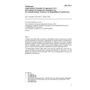 O trattato di commercio Cecoslovacca