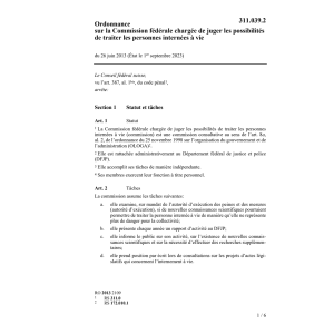 O chargée juger pers. internées à vie
