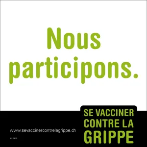 Grippe - Autocollant -  Nous participons