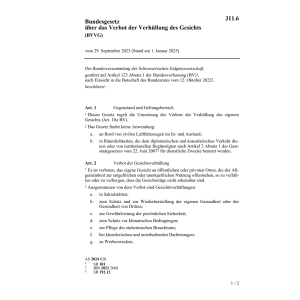 BG Verbot der Verhüllung des Gesichts