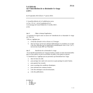 LF interdiction de dissimuler le visage