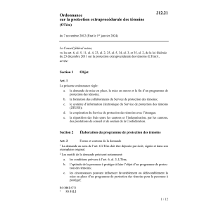 O prot. extraprocédurale témoins OTém