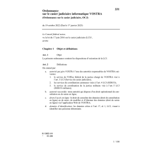 Ordonnance VOSTRA