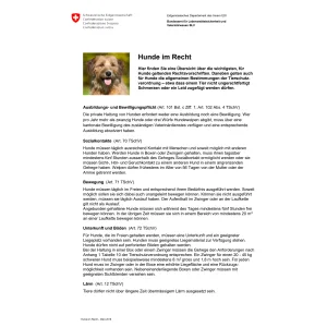 Merkblatt Hunde im Recht