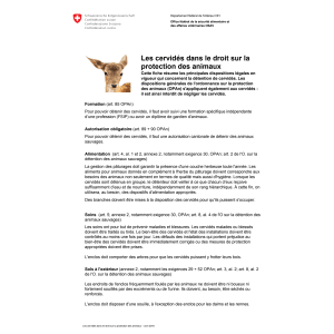 Aide-mémoire Les Cervidés dans le droit