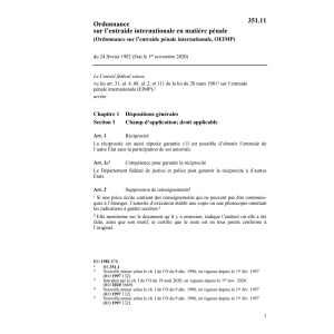 O l'entraide int. matière pénale, OEIMP