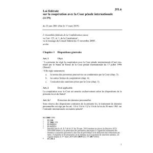 LF coopération Cour pénale interna. LCPI