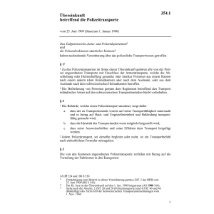 Uebereinkunft Polizeitransporte