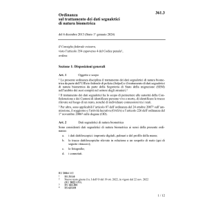 O sul trattamento dei dati segnaletici