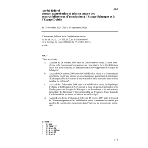 AF accords bilatéraux Schengen Dublin