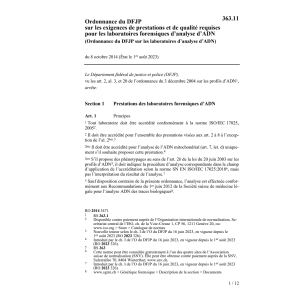O DFJP laboratoires d'analyse d'ADN