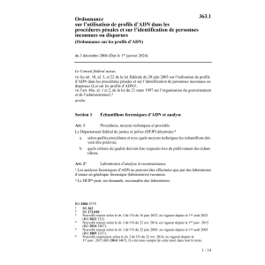 O utilisation  profils d'ADN