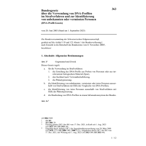 BG Verwendung von DNA-Profilen