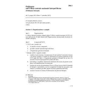 O Ufficio nazionionale Interpol Berna