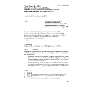 V BBT Detailhandelsassistent/in EBA