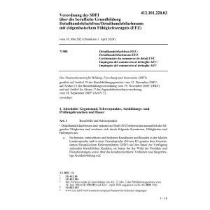 V BBT Detailhandelsfachfrau/mann (EFZ)