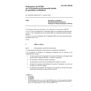 O OFFT spécialiste en hôtellerie