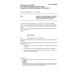 O OFFT employée/employé en hôtellerie
