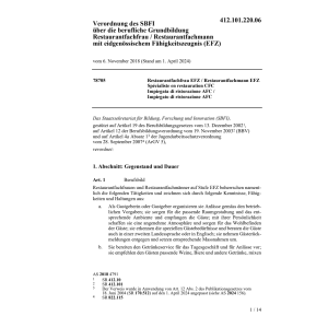 V BBT  Restaurationsfachfrau/fachmann