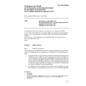 O OFFT spécialiste en restauration