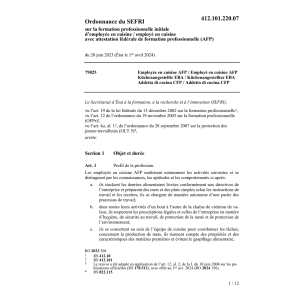 O OFFT employée/employé en cuisine
