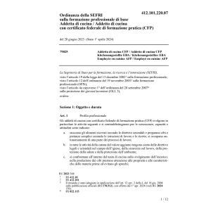 O UFFT  Addetta/Addetto di cucina