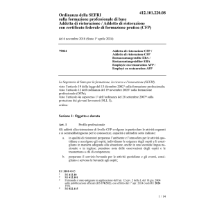 O UFFT Addetta/Addetto di ristorazione