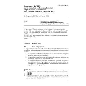 O OFFT  gestionnaire en intendance
