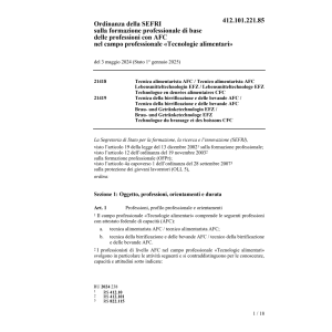 O SEFRI Tecnico/ca alimentarista AFC