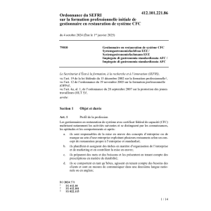 O SEFRI spécial. restauration syst. CFC