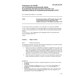 O SEFRI praticien/cienne forestier AFP