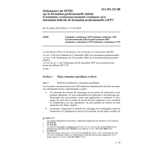 O SEFRI assistant/te vernisseur AFP