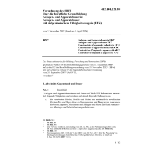V SBFI Anlagen-Apparatebauer/in EFZ