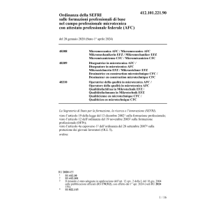 O SEFRI Micromeccanico/ca AFC