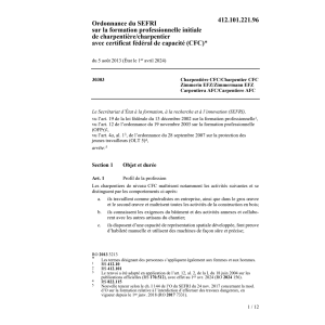 O SEFRI charpentière/charpentier CFC