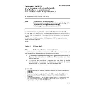 O SEFRI technologue assainissement CFC