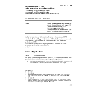 O SEFRI Addetta/o smaltimento acque CFP