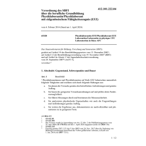 V SBFI Physiklaborant / in  EFZ