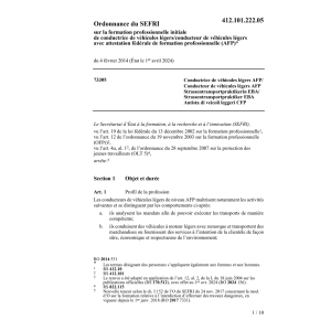 O SEFRI conducteur/trice véhicules léger