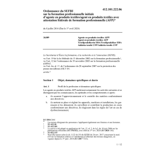 O SEFRI agent/agente produits textiles